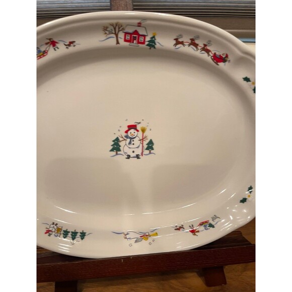 Pfaltzgraff Snow Village Oval Serving Platter - Picture 3 of 7